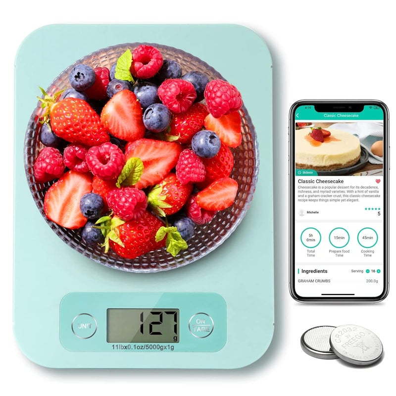 URAMAZ Smart Food Scales for Kitchen - Digital Food Scale with Nutritional Calculator Analysis App, Food Weight Scale Grams and Ounces, Food Scale for Weight Loss, Calories Counting, Meal Prep 0.1oz - Image 1